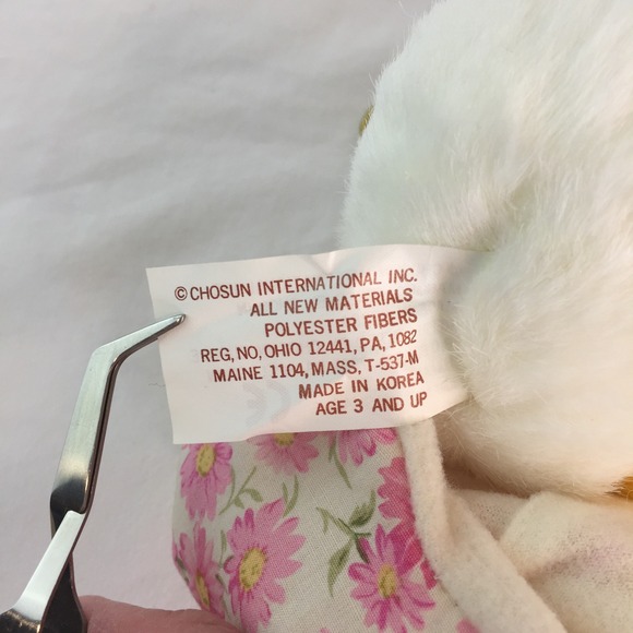 Chosun Plush Chick w/Pink Floral Egg 6" Easter Stuffed Toy Korea Vtg RARE - Picture 7 of 8